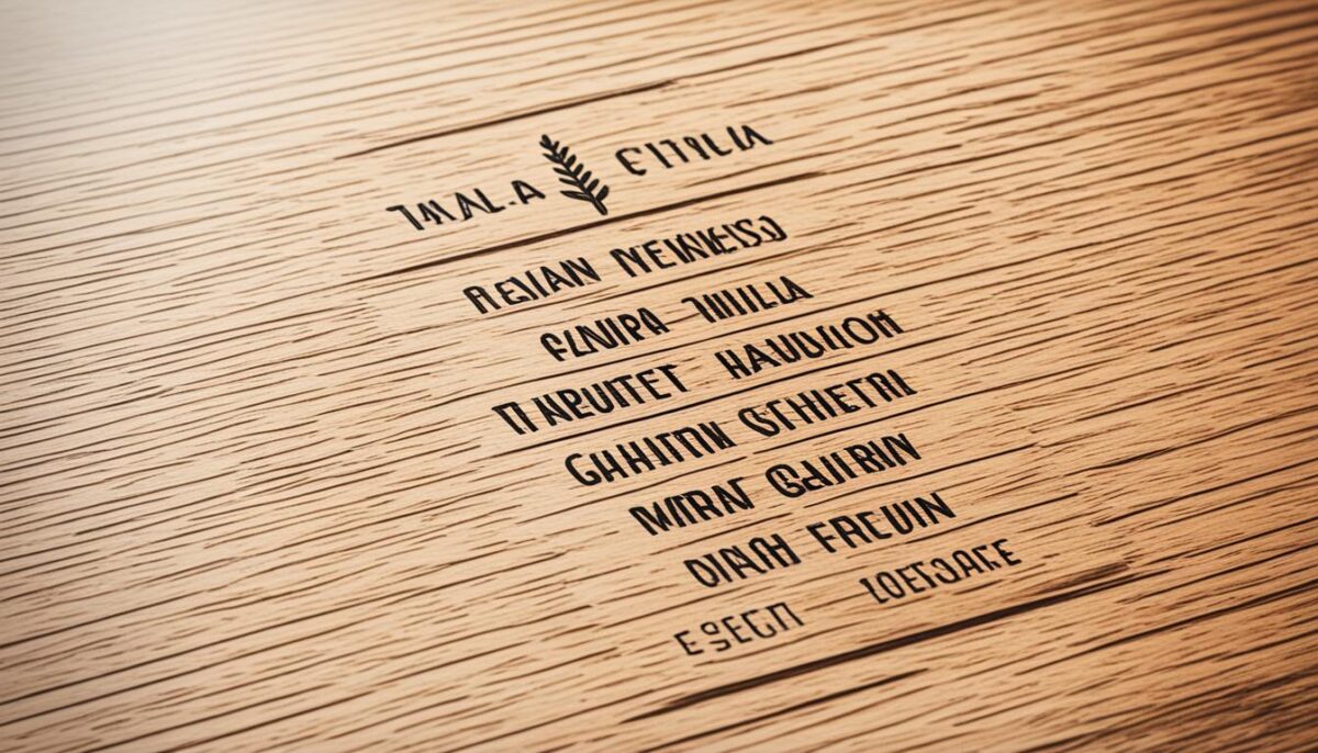 Wooden navigation menu